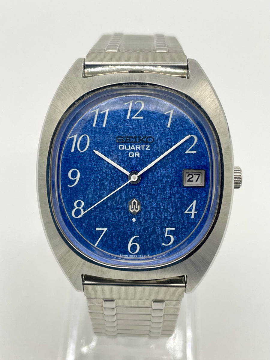 【時計/WATCH】セイコー クォーツ QR ブルー文字盤 1970年代製 