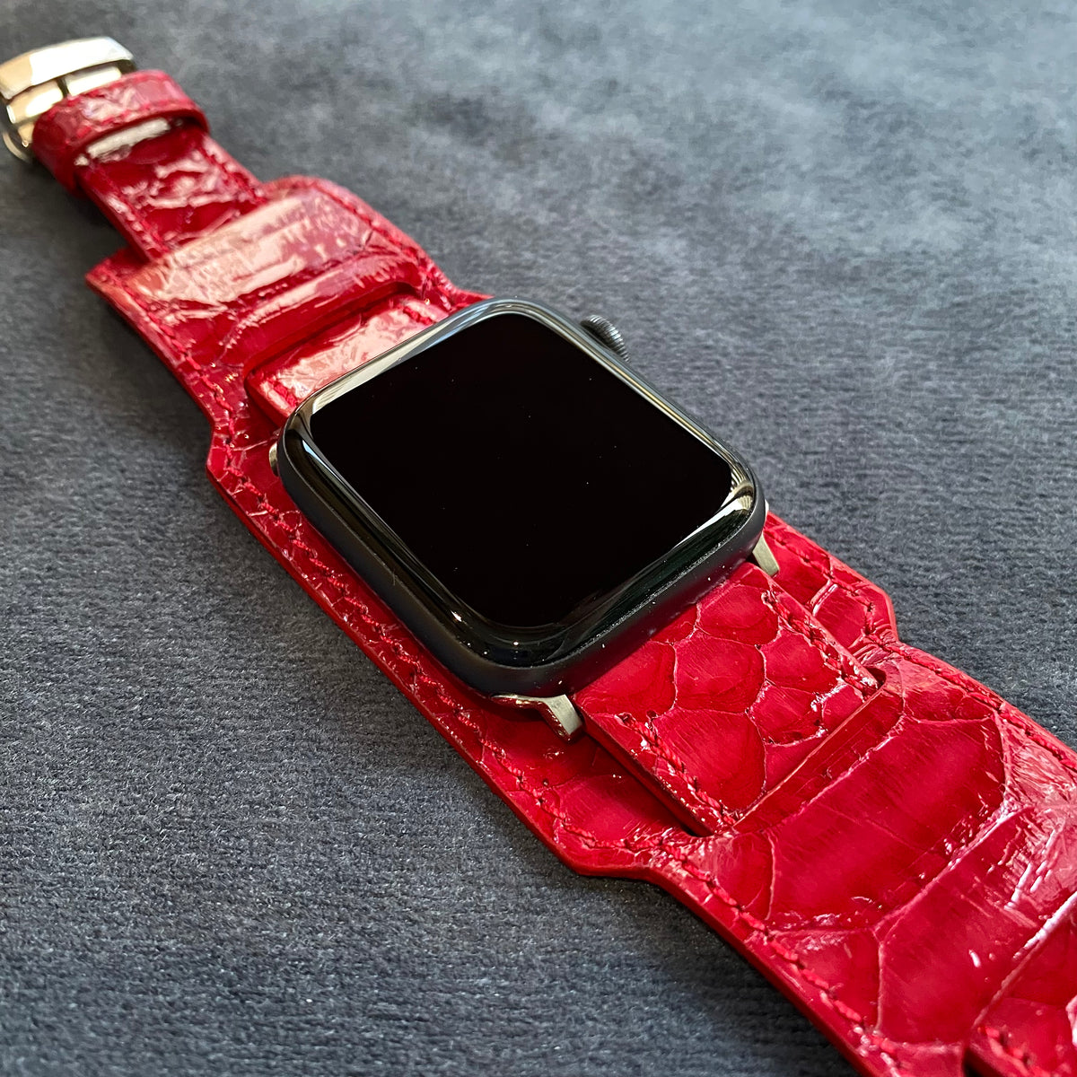 アップルウォッチ用カスタムダイヤカバー　レッド&オレンジ　　特別モデル　変幻 台座カスタム】Apple Watch レッドパイソン – 松下庵