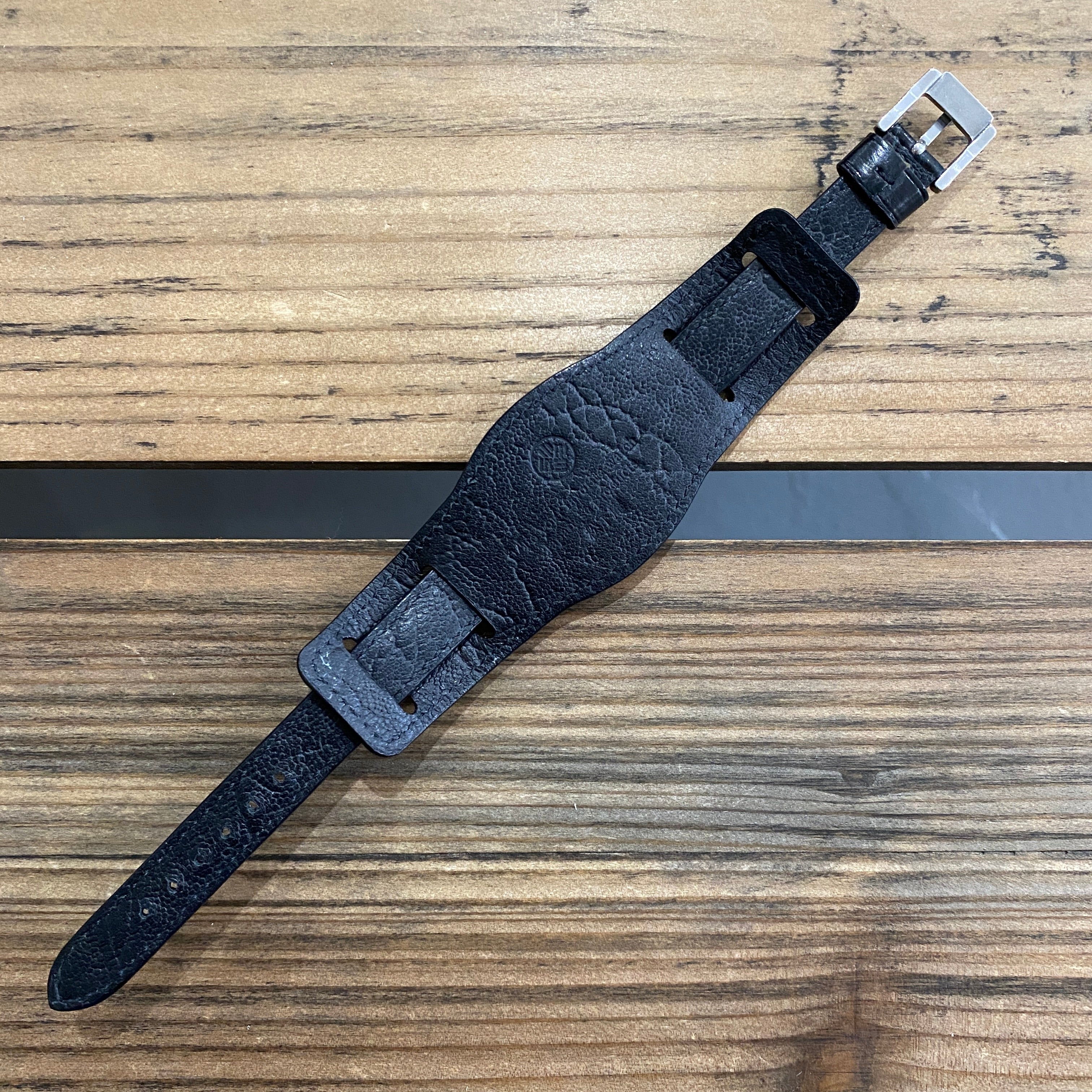 【カスタムストラップ 】035 マットブラック 13mm【クロコダイル】