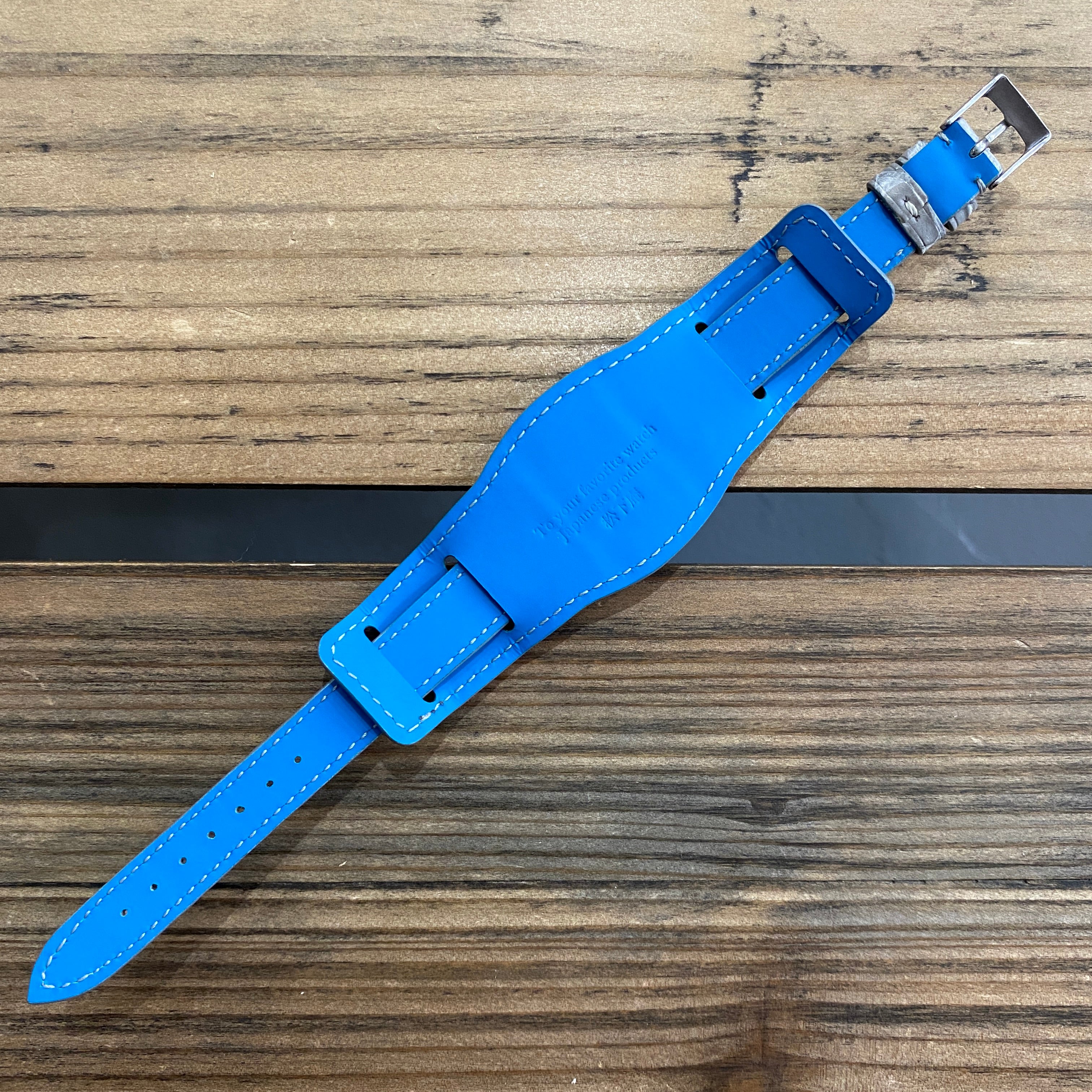 【カスタムストラップ 】035 マットグレー 14mm【クロコダイル】 台座ストラップ