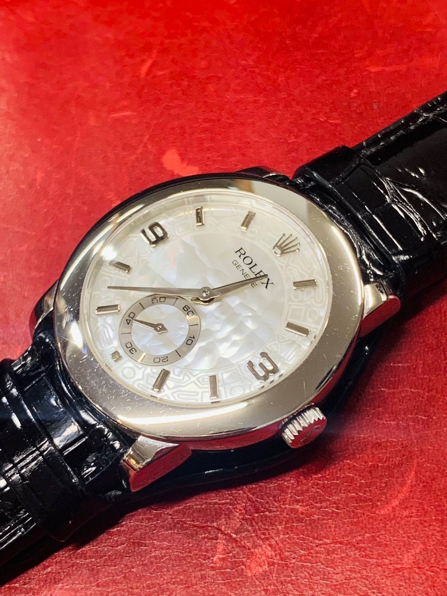 【製作事例】ロレックス チェリニウム 5240/6 × シャイニーブラッククロコダイル（台座仕様） - 松下庵