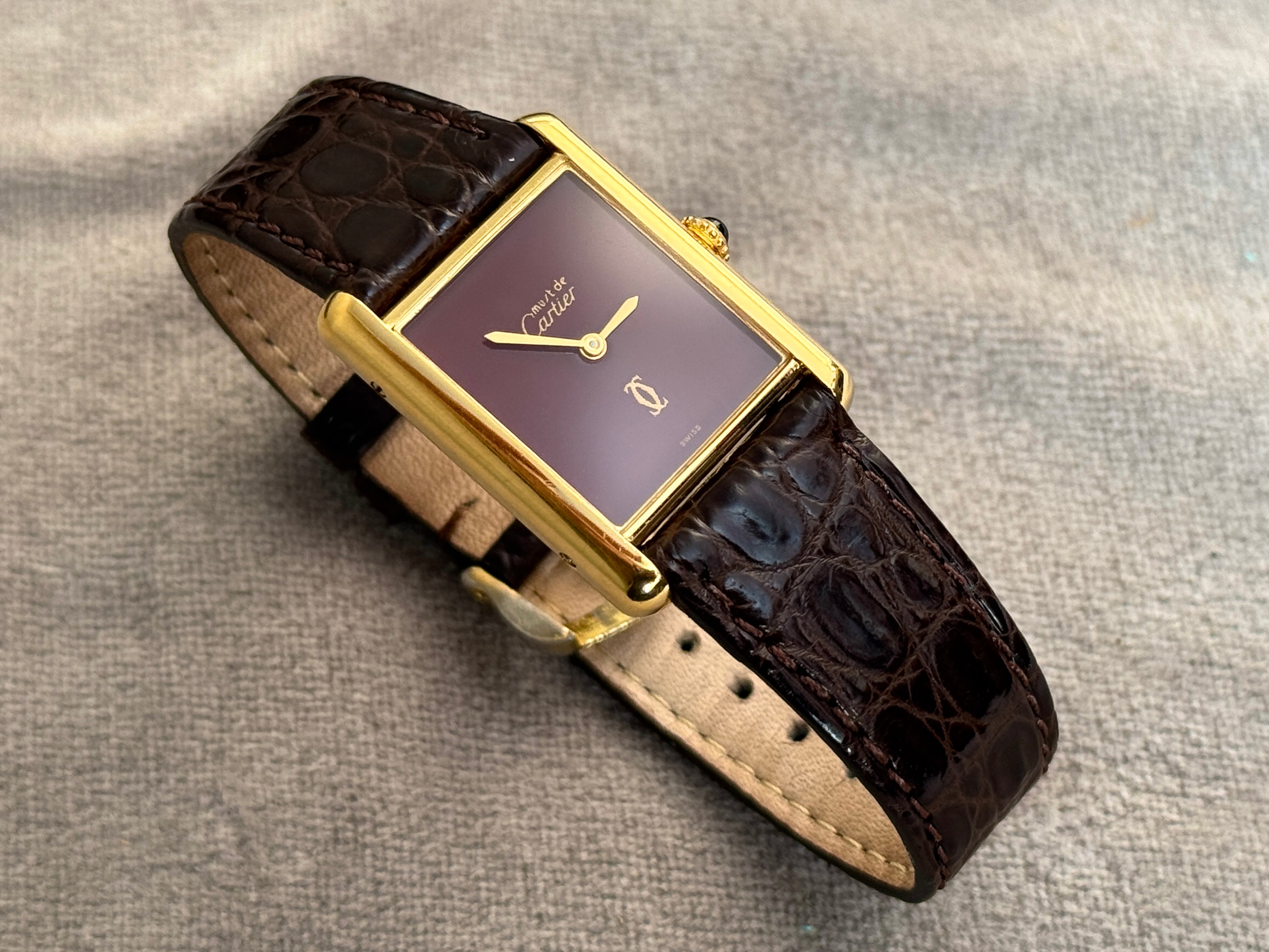 Cartier Must Tank｜セカンドライン クロコダイル ダークブラウン