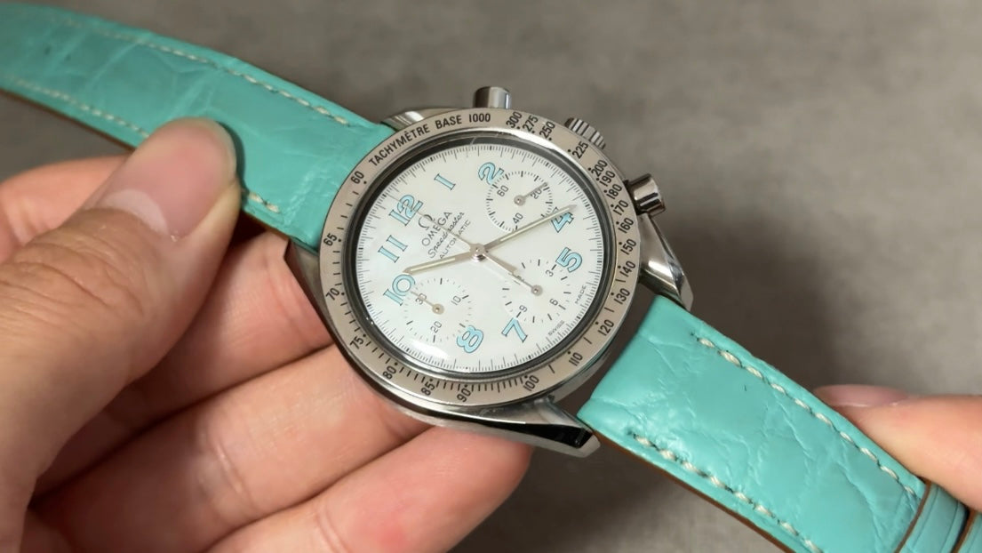 Omega Speedmaster｜マットクロコダイル ターコイズ