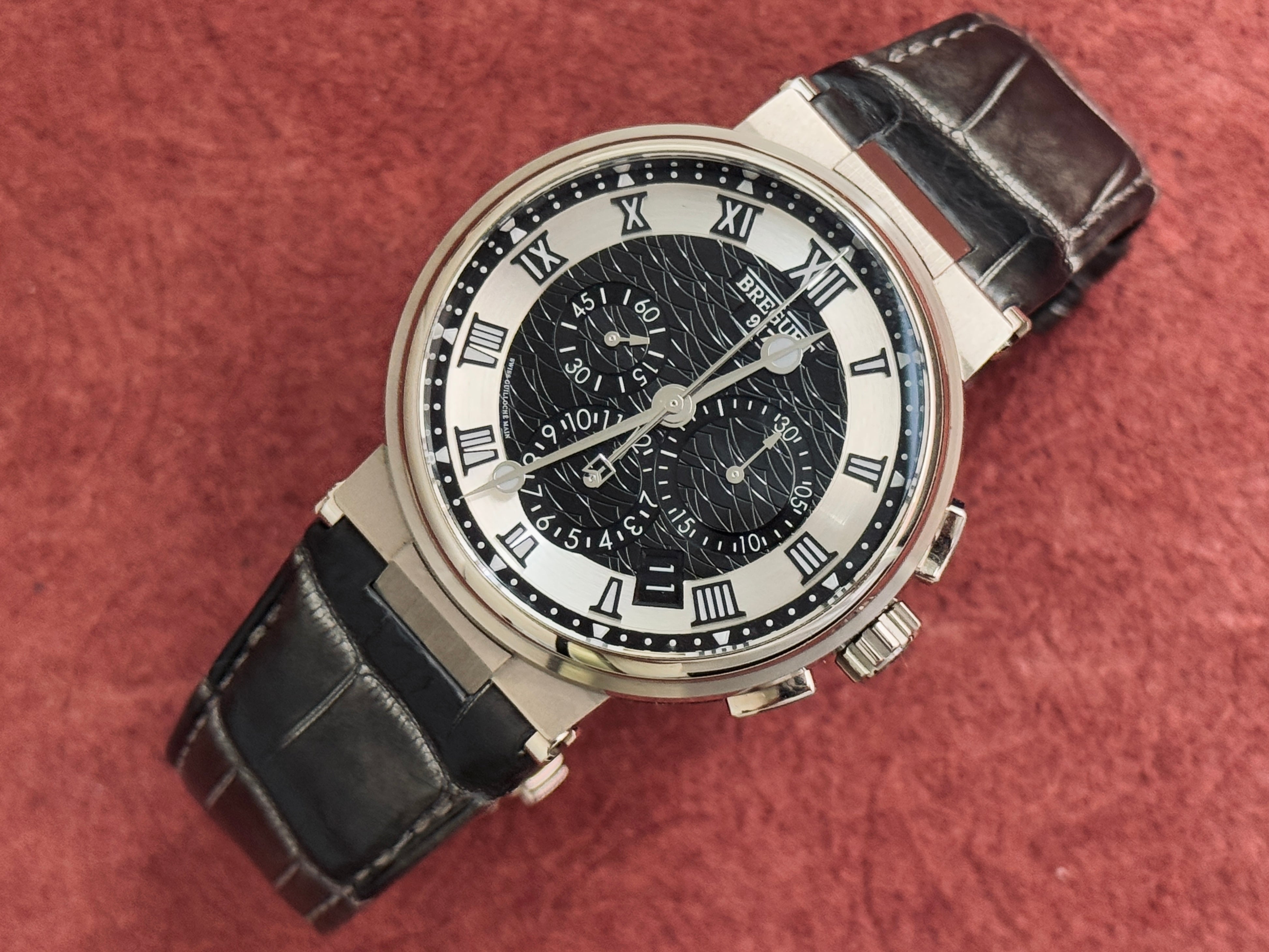 Breguet Marine Chronographe 5525｜マットクロコダイル 墨染