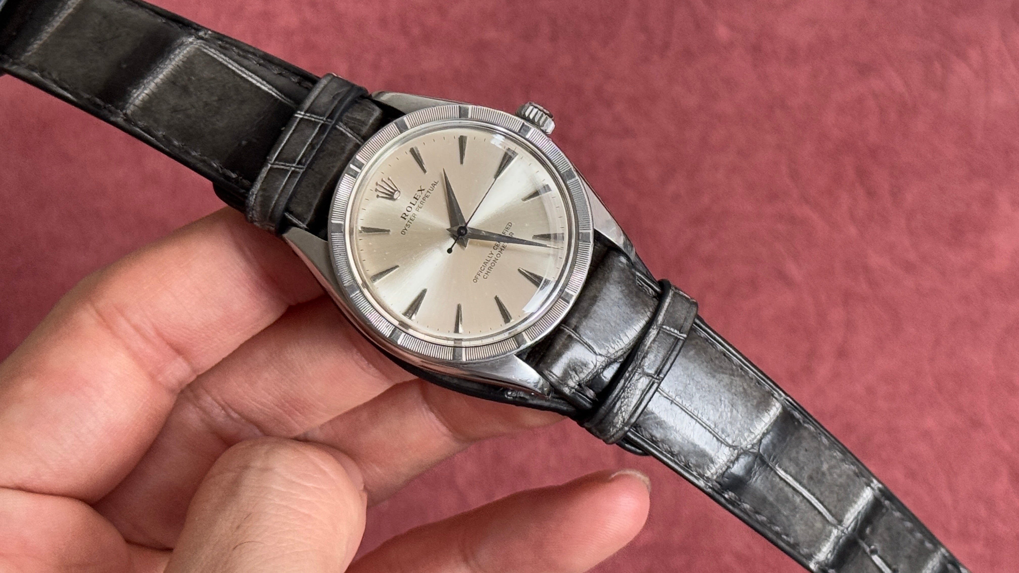Rolex Oyster Perpetual Vintage｜マットクロコダイル 墨染