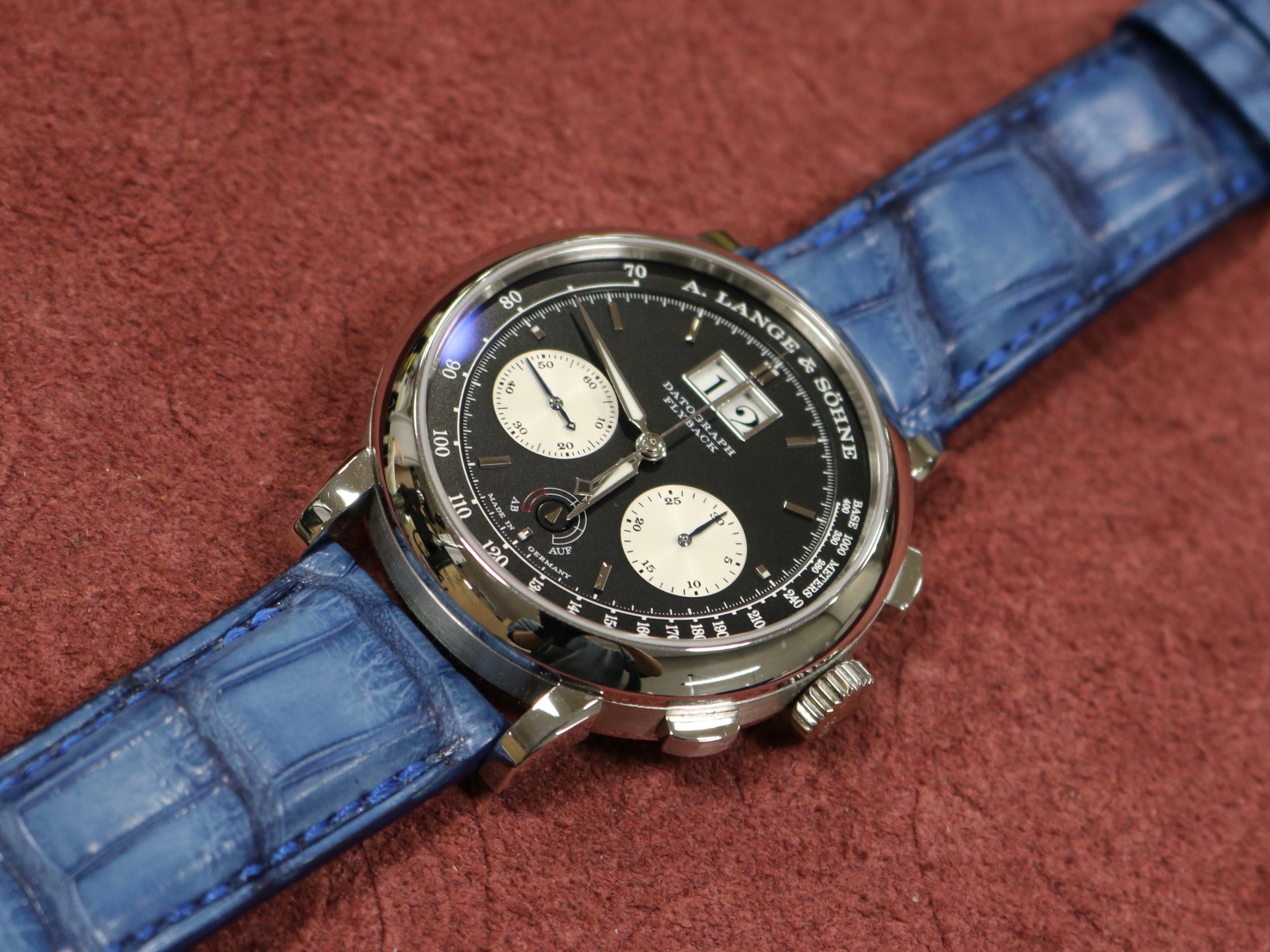 【製作事例】A.ランゲ＆ゾーネ ダトグラフ × 藍染クロコダイル - 松下庵