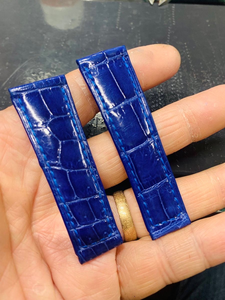 【製作事例】ロレックス デイトナ（ソーダライト）× シャイニーブルークロコダイル - 松下庵