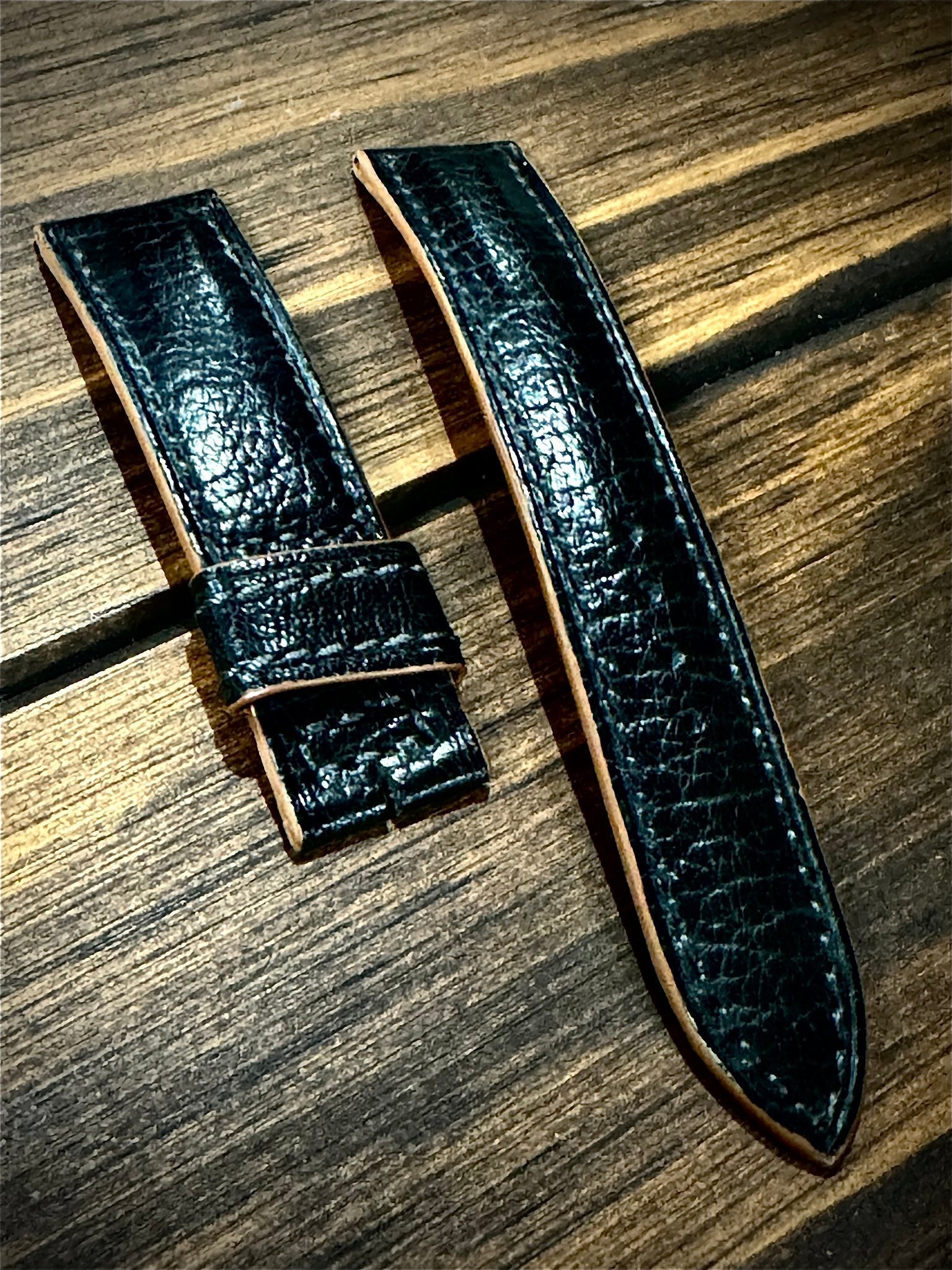 【製作事例】ジャガールクルト × バッファローレザー ブラックオーダーストラップ - 松下庵