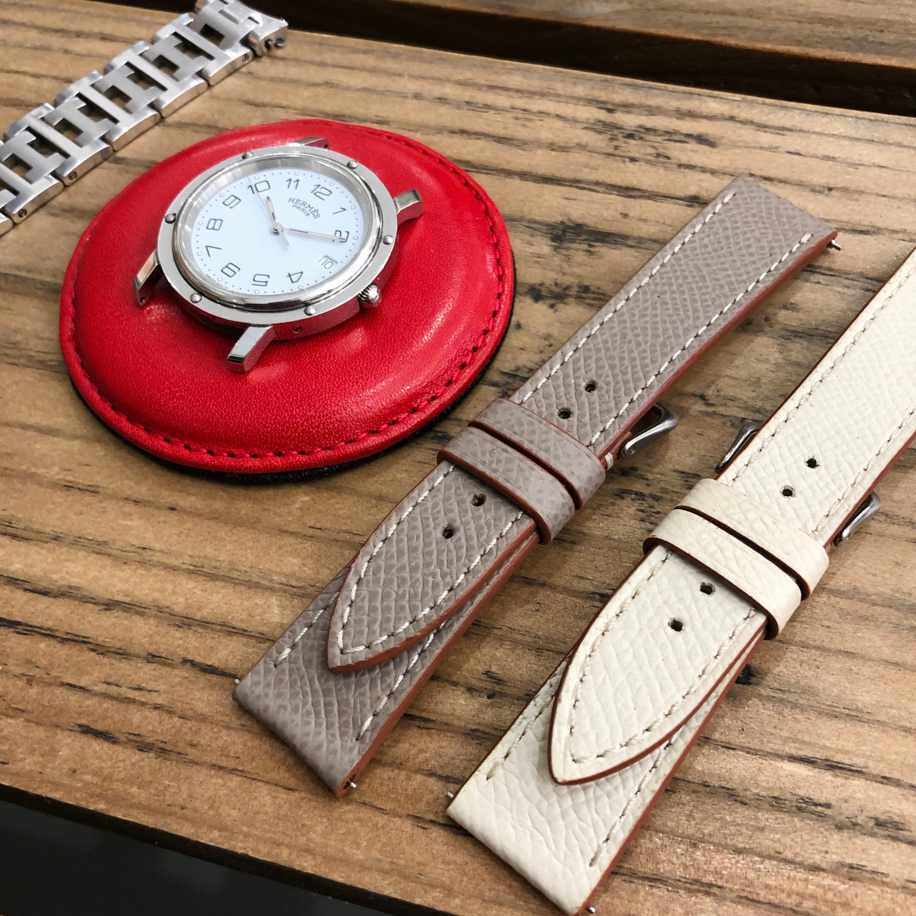 エルメス クリッパー用 フレンチカーフ 革ベルト / オーダーストラップ