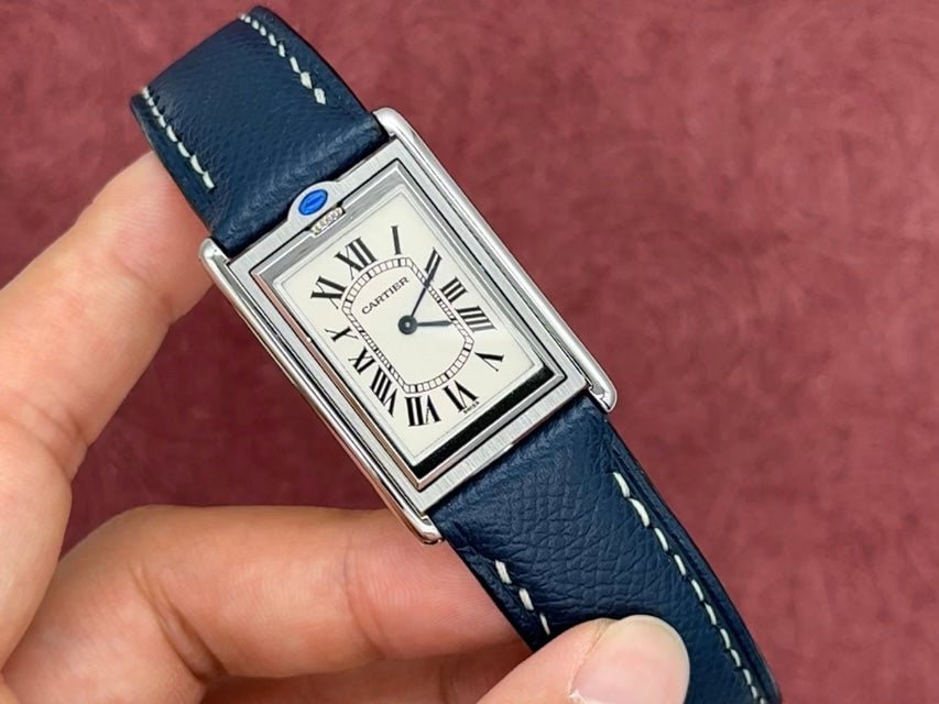 【製作事例】カルティエ タンク バスキュラント × フレンチカーフ・ネイビー - 松下庵