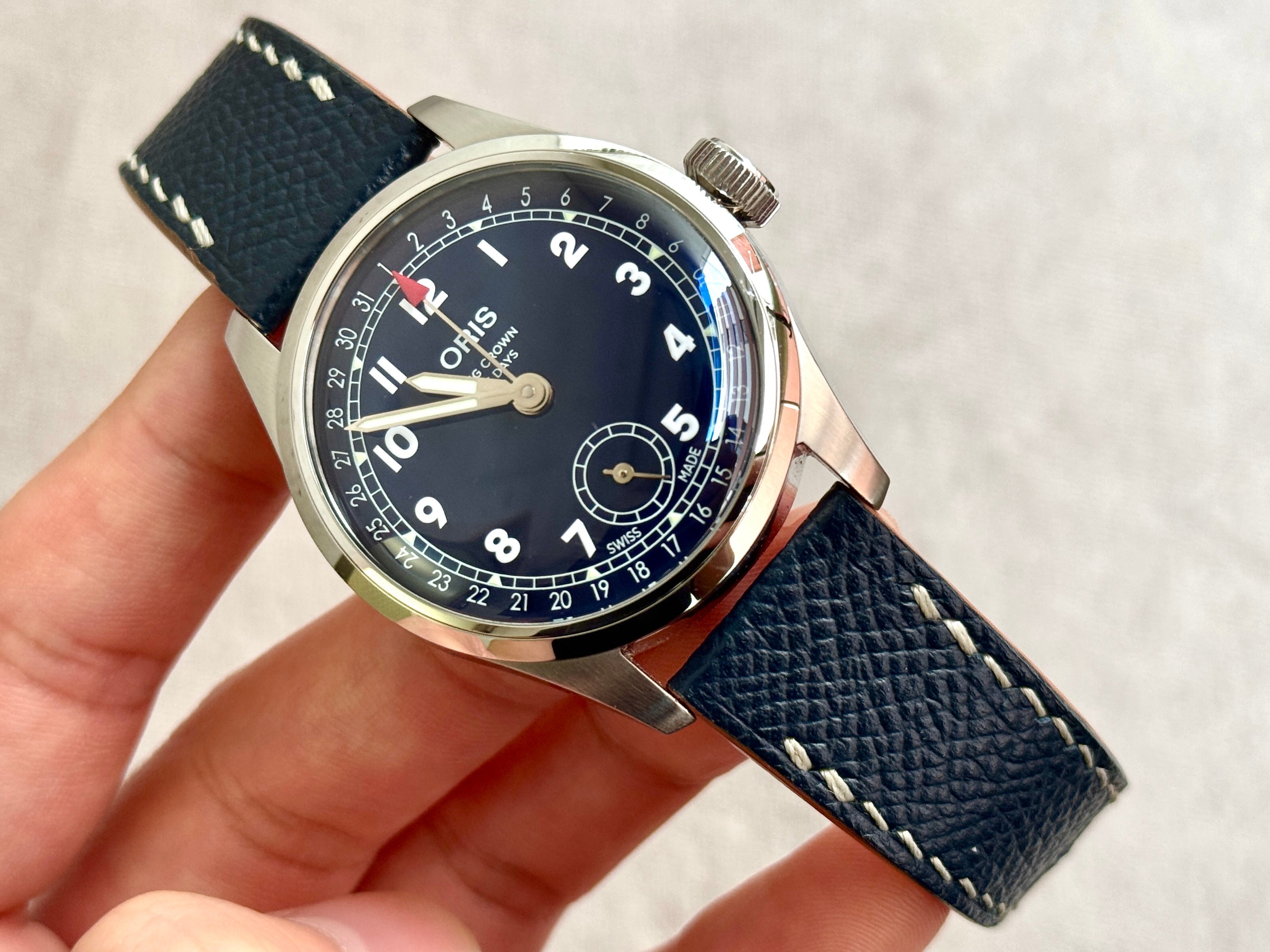【製作事例】ORIS ビッグクラウン × フレンチカーフ ネイビー - 松下庵