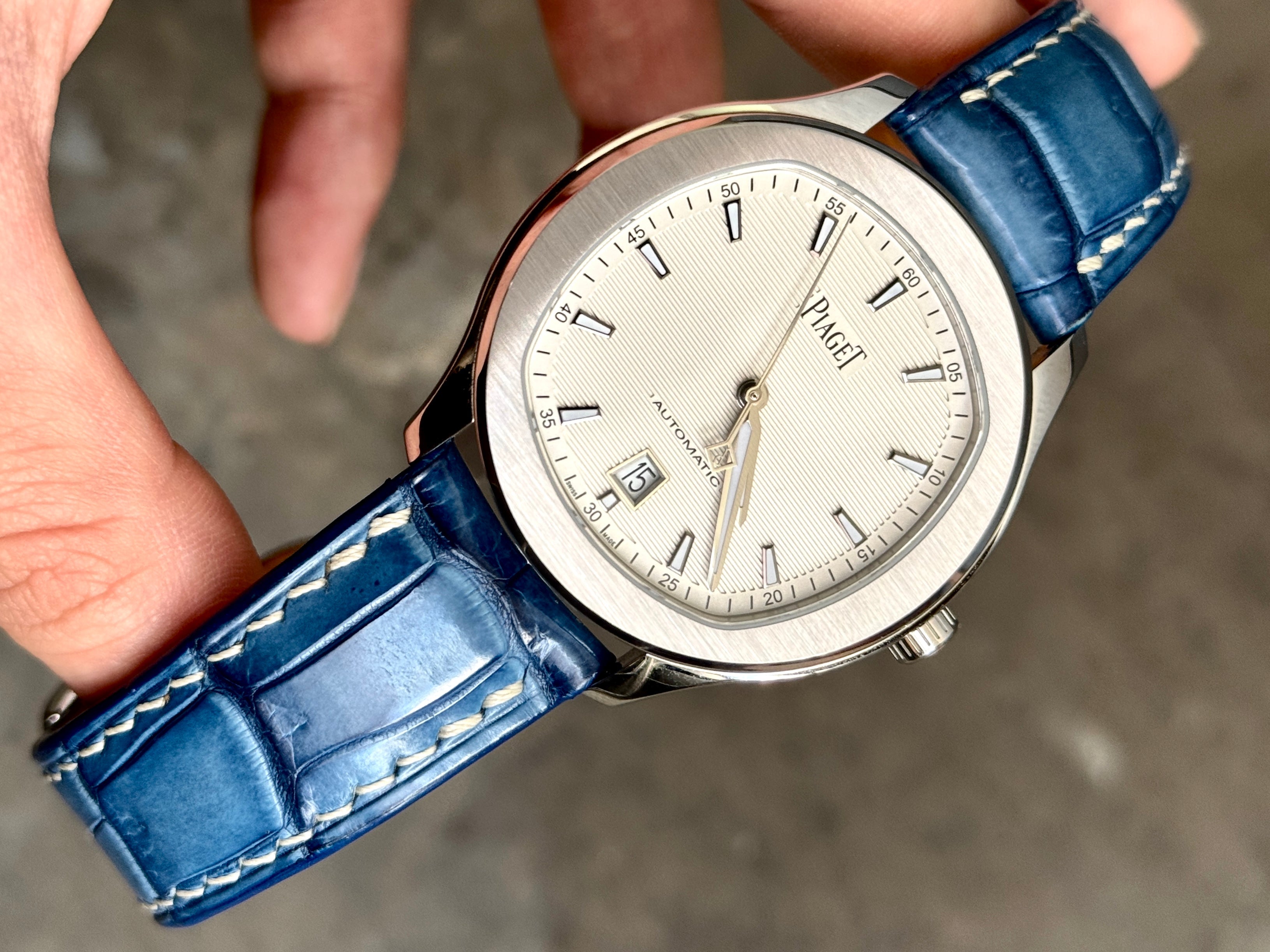 【製作事例】ピアジェ ポロS × 藍染クロコダイルストラップ - 松下庵