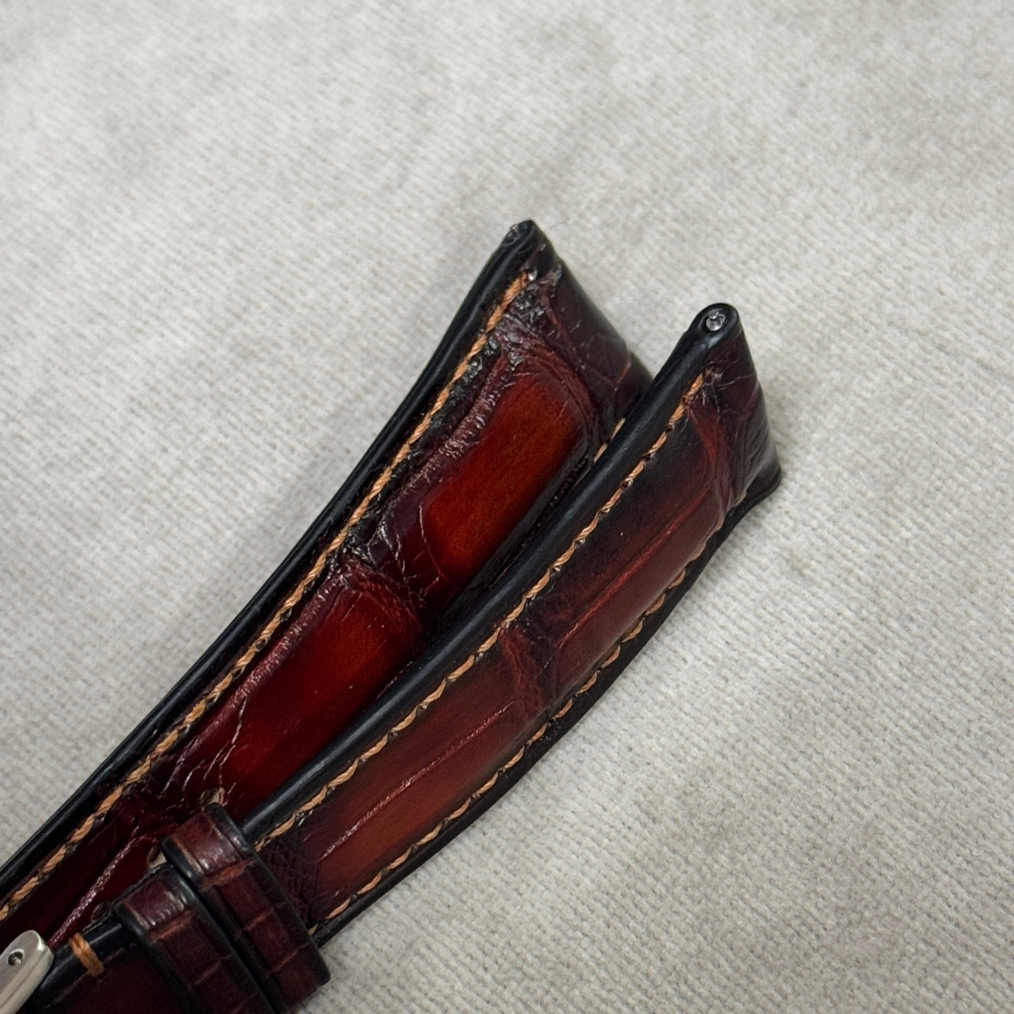 クロコダイル｜パティーヌレッドブラウン｜22 - 18mm - 松下庵