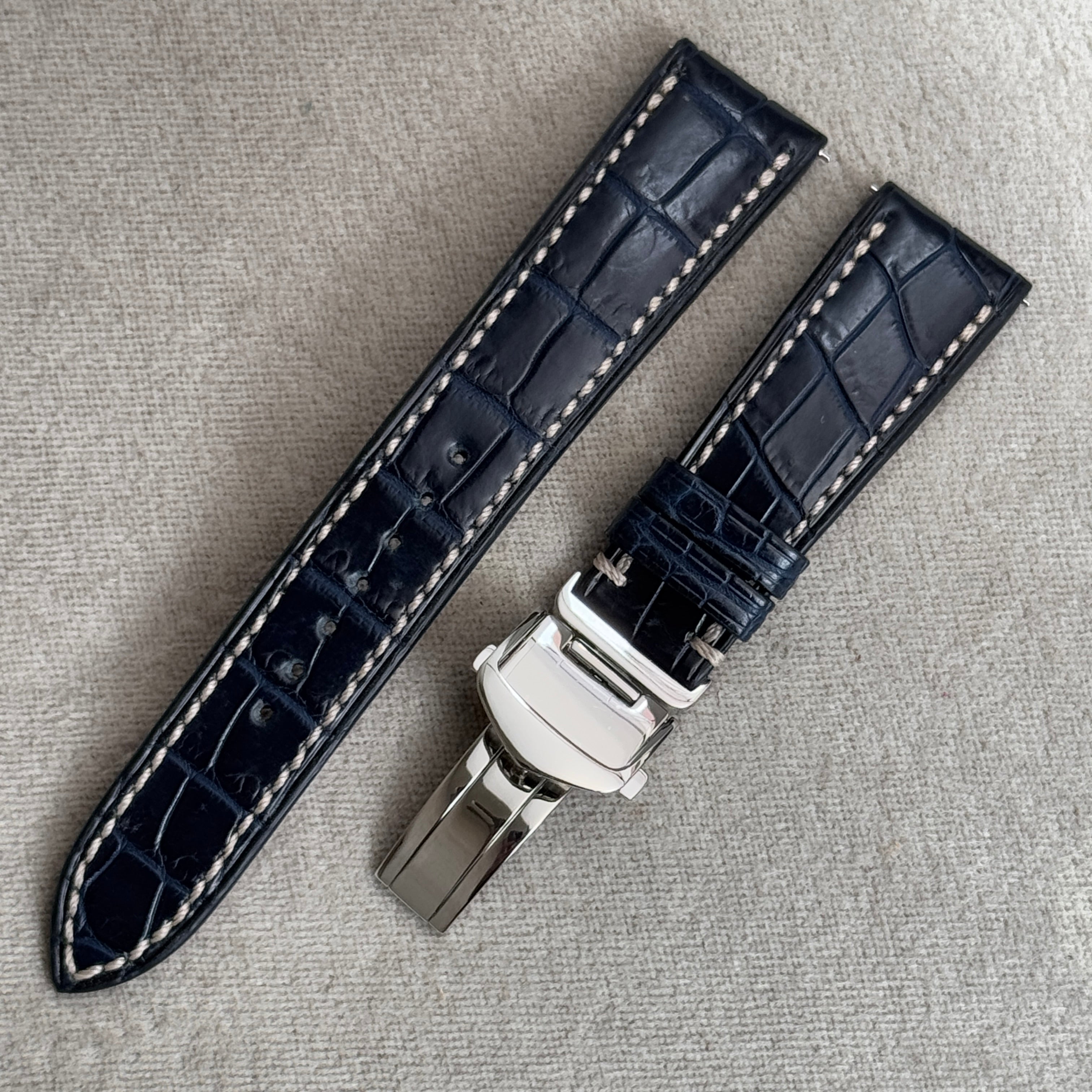 ダイクロ　専用 クロコダイル｜藍染｜片開きDバックル｜21-18mm – 松下庵