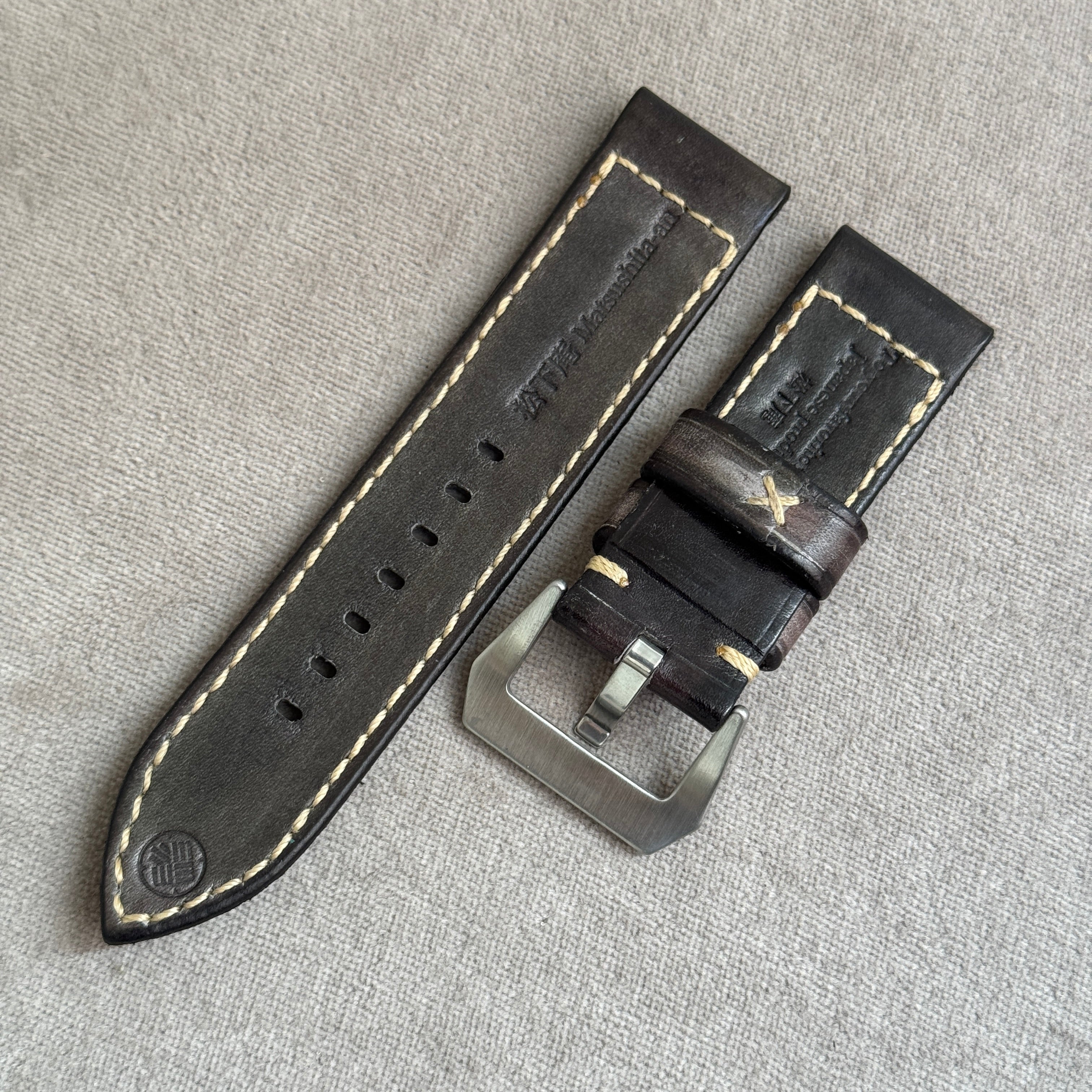 松下庵　NATOビンテージグレー20mm 松下庵 NATOビンテージグレー20mm NATOストラップ｜フル手縫い