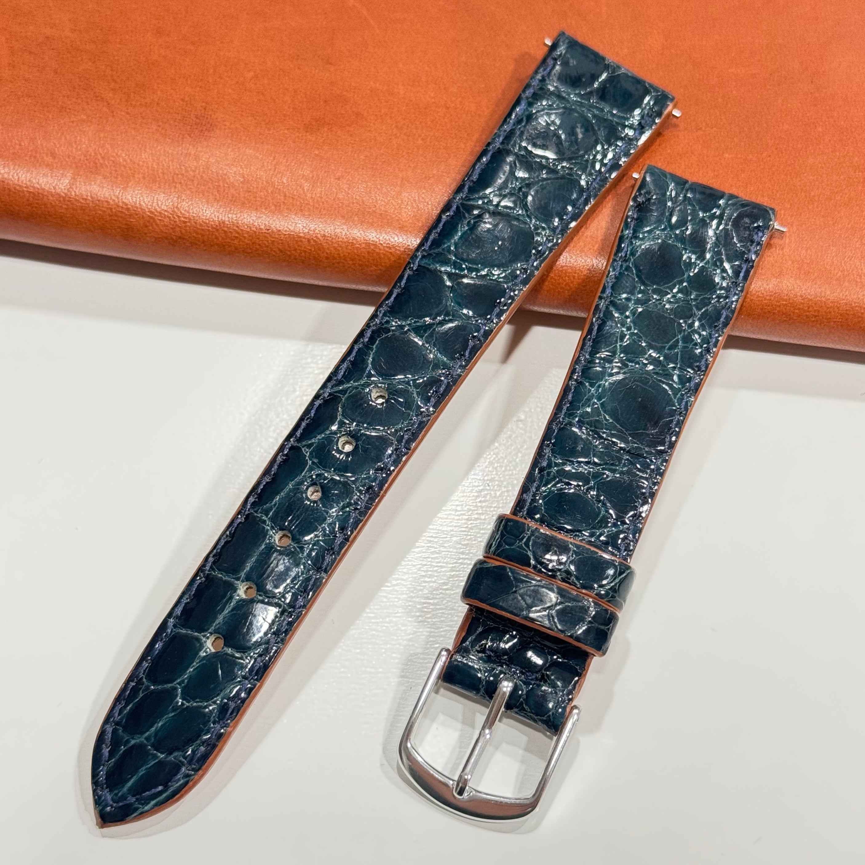 松下庵 18-14玉斑クロコダイルベルト ダークブラウン 新品未使用品 松下庵 松下庵 18-14玉斑クロコダイルベルト ダークブラウン 新品未使用品 松下庵