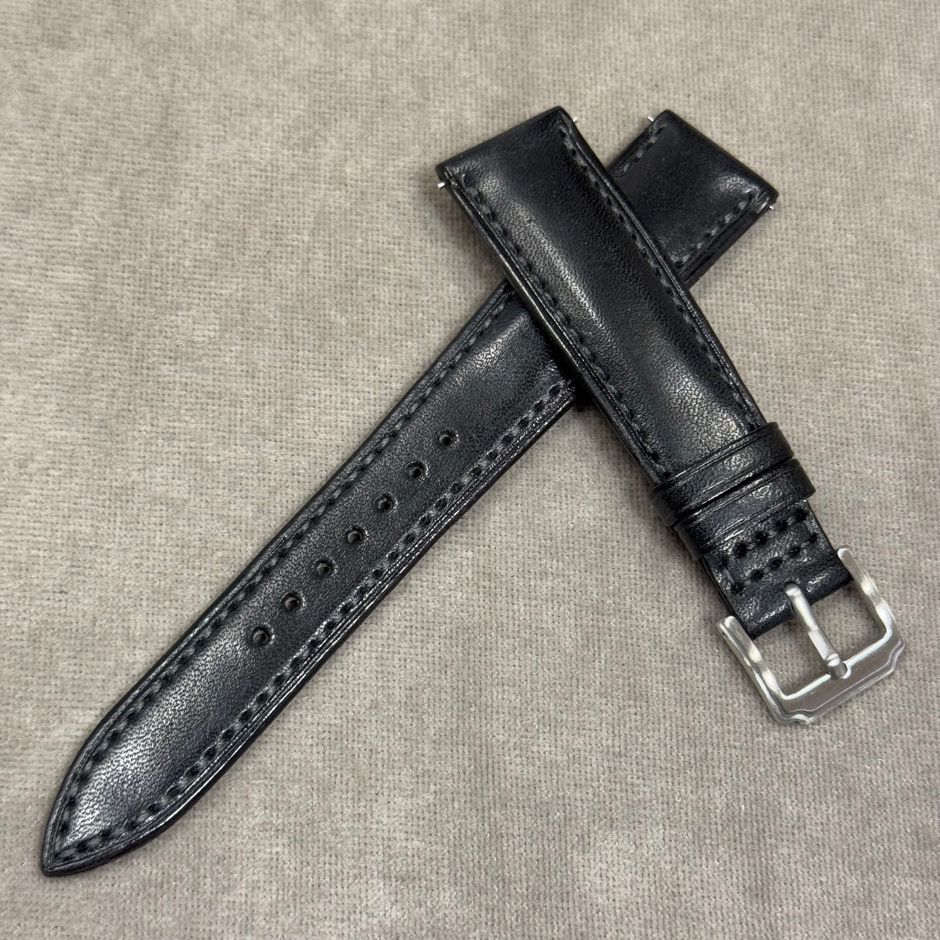 ベンズレザーブラック　松下庵　20-16mm ベンズブラック ラウンド型 セミロング / 20-16mm – 松下庵