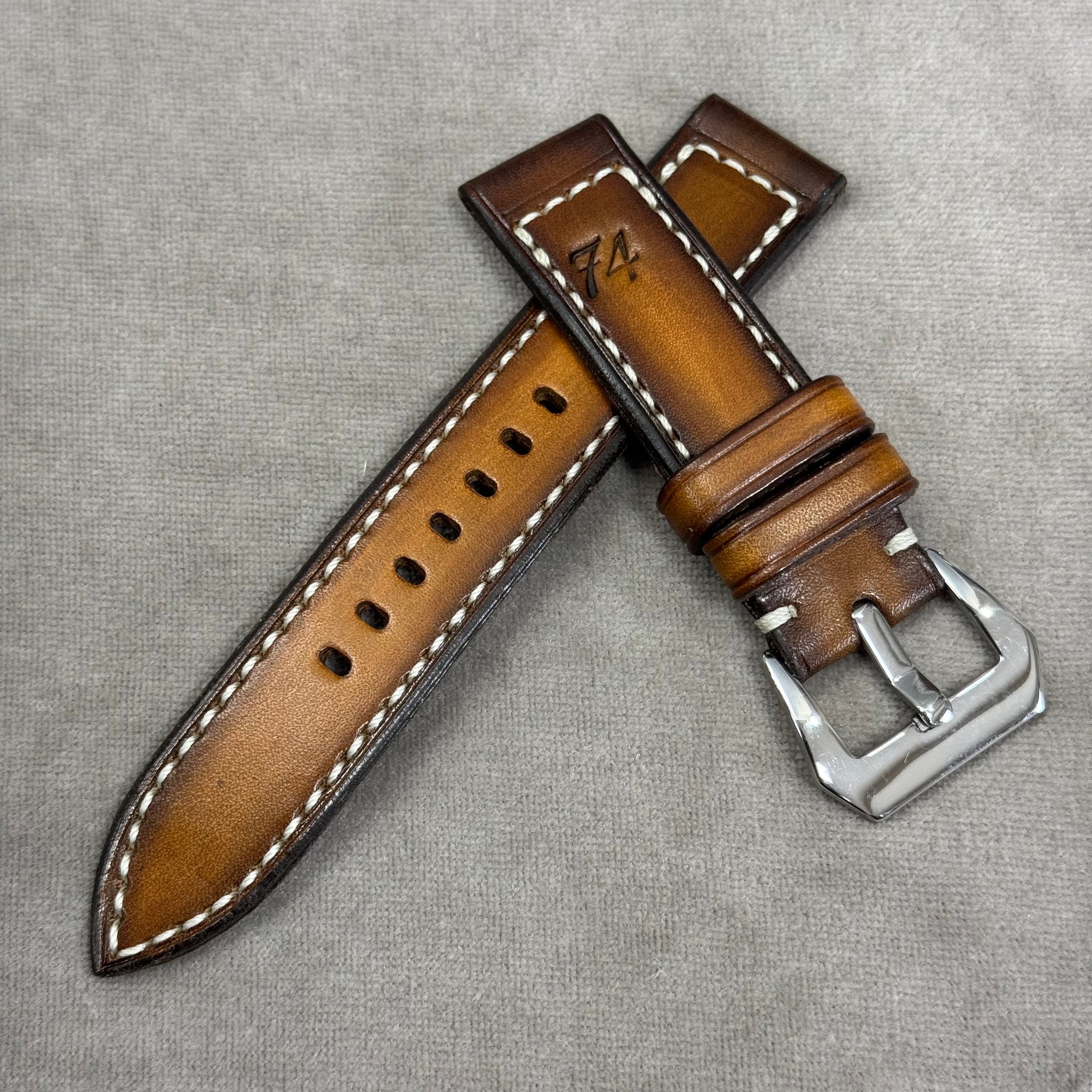 松下庵パネライルミノールM74ストラップ Extra Brown 24mm 松下庵パネライルミノールM74ストラップ Extra Brown 24mm