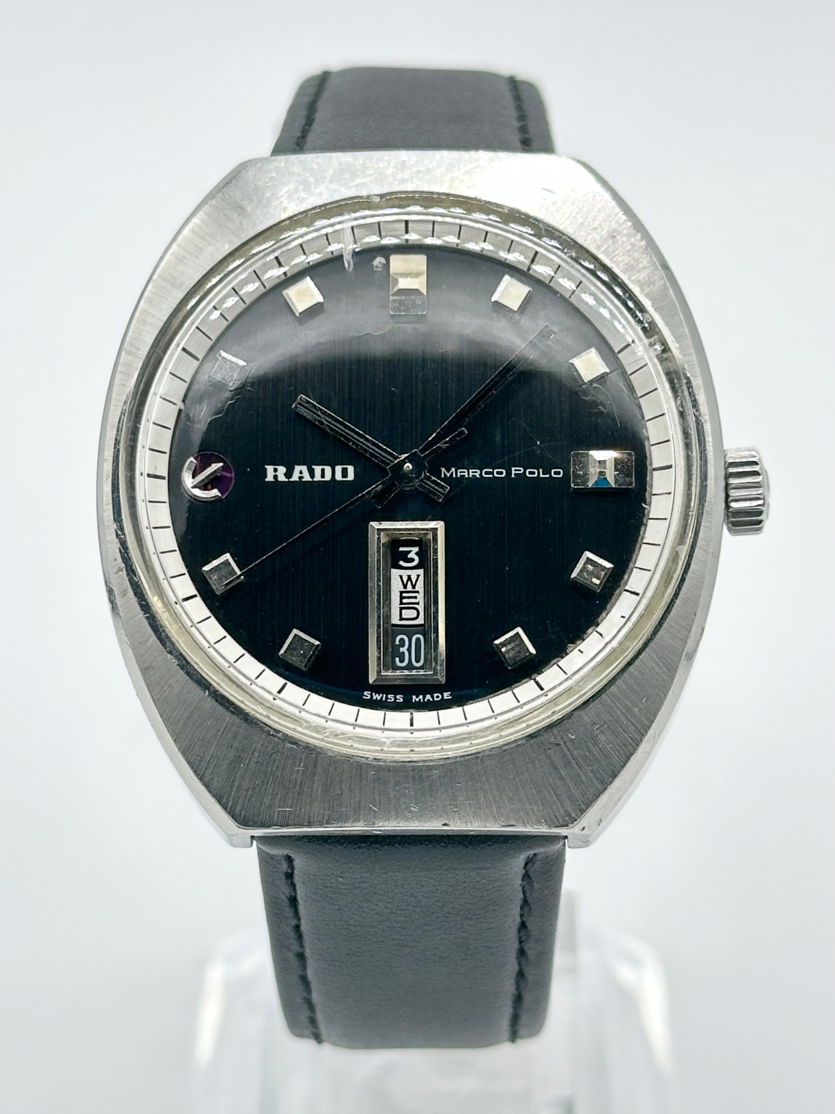 【時計/WATCH】ラドー マルコポーロ オートマティック 黒文字盤 自動巻き 25石 1970年代製