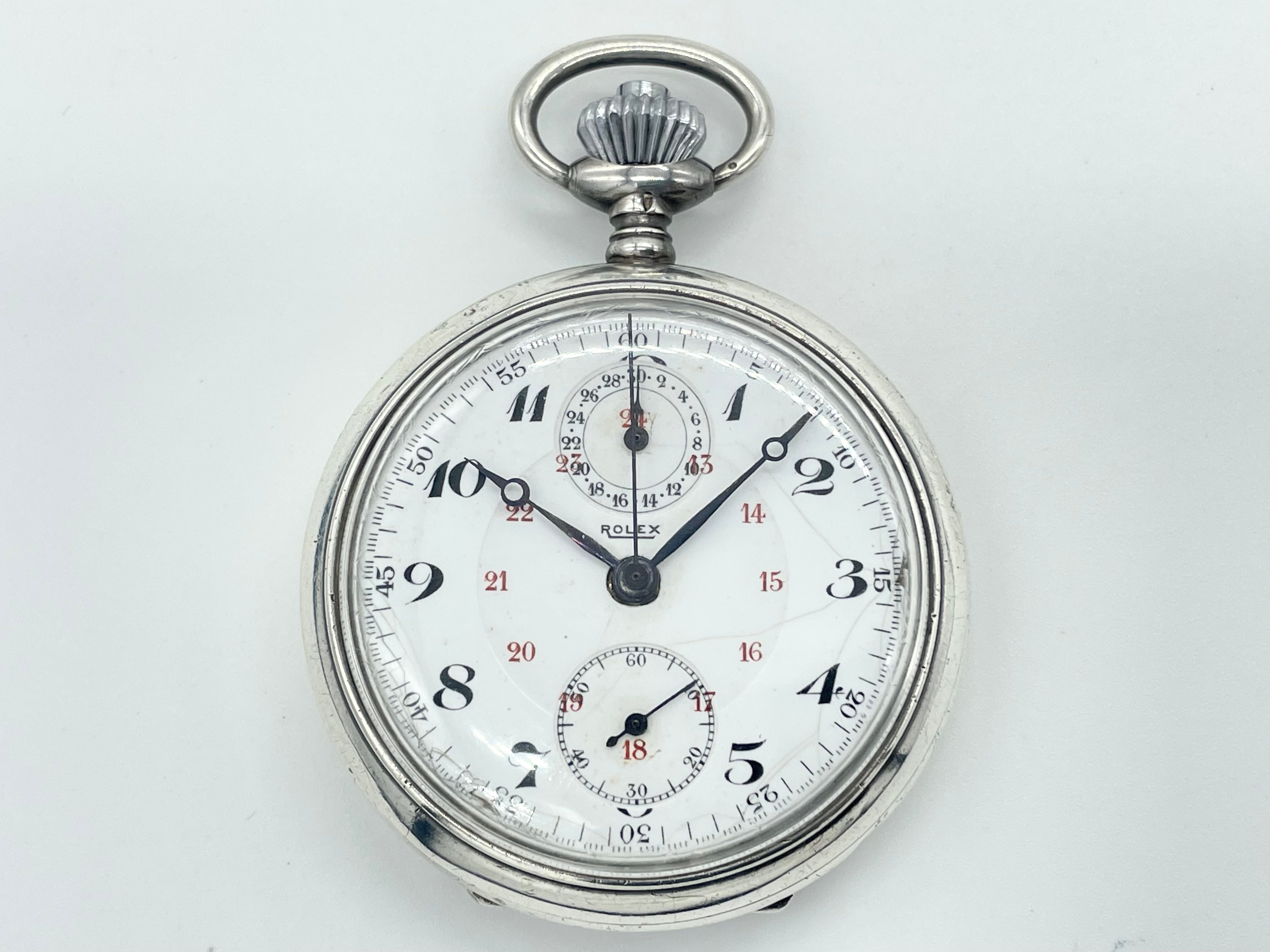 時計/WATCH】ロレックス クロノグラフ 懐中時計 手巻き コラムホイール式 1920年代頃 – 松下庵