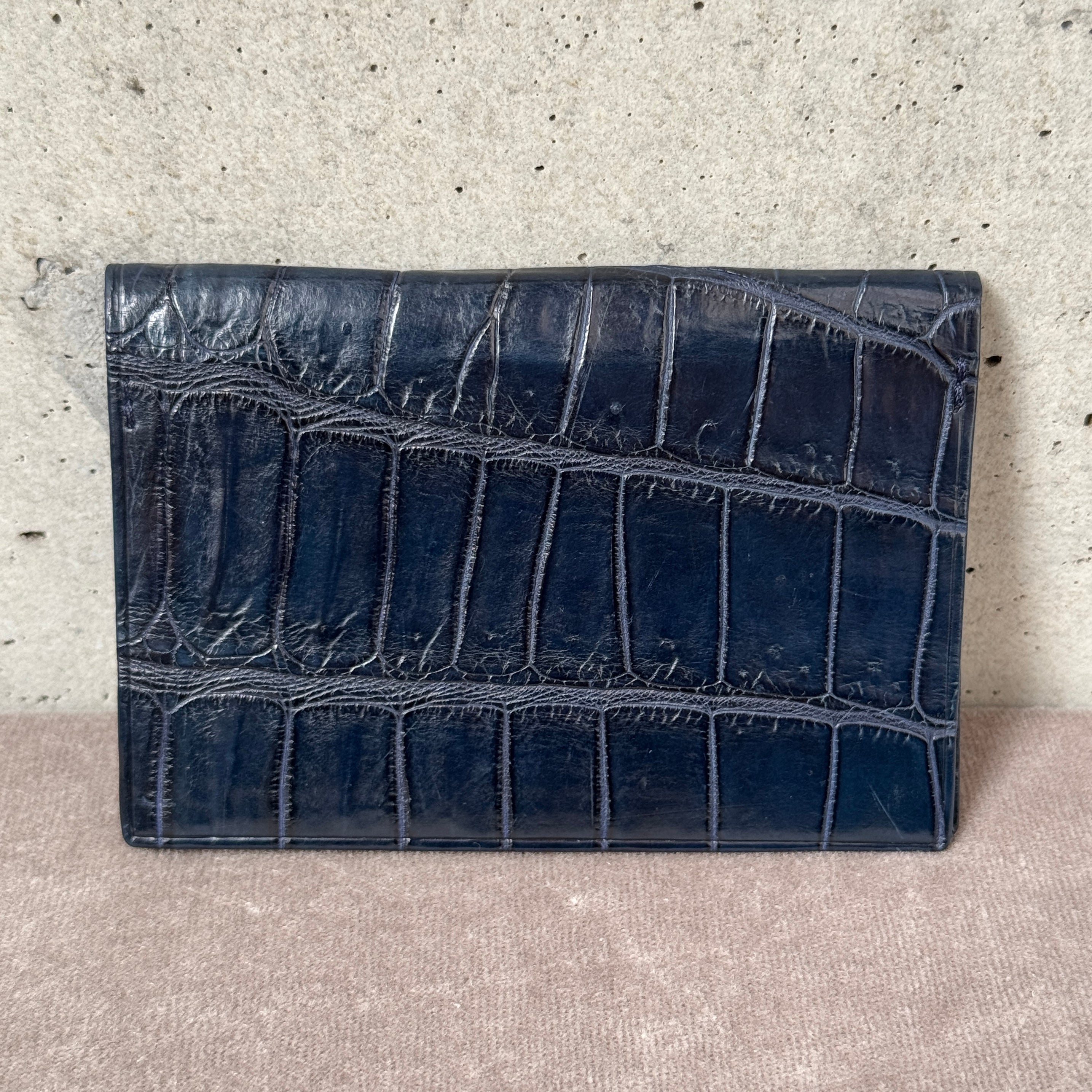 カードケース｜クロコダイル｜無双仕立て｜マットネイビー