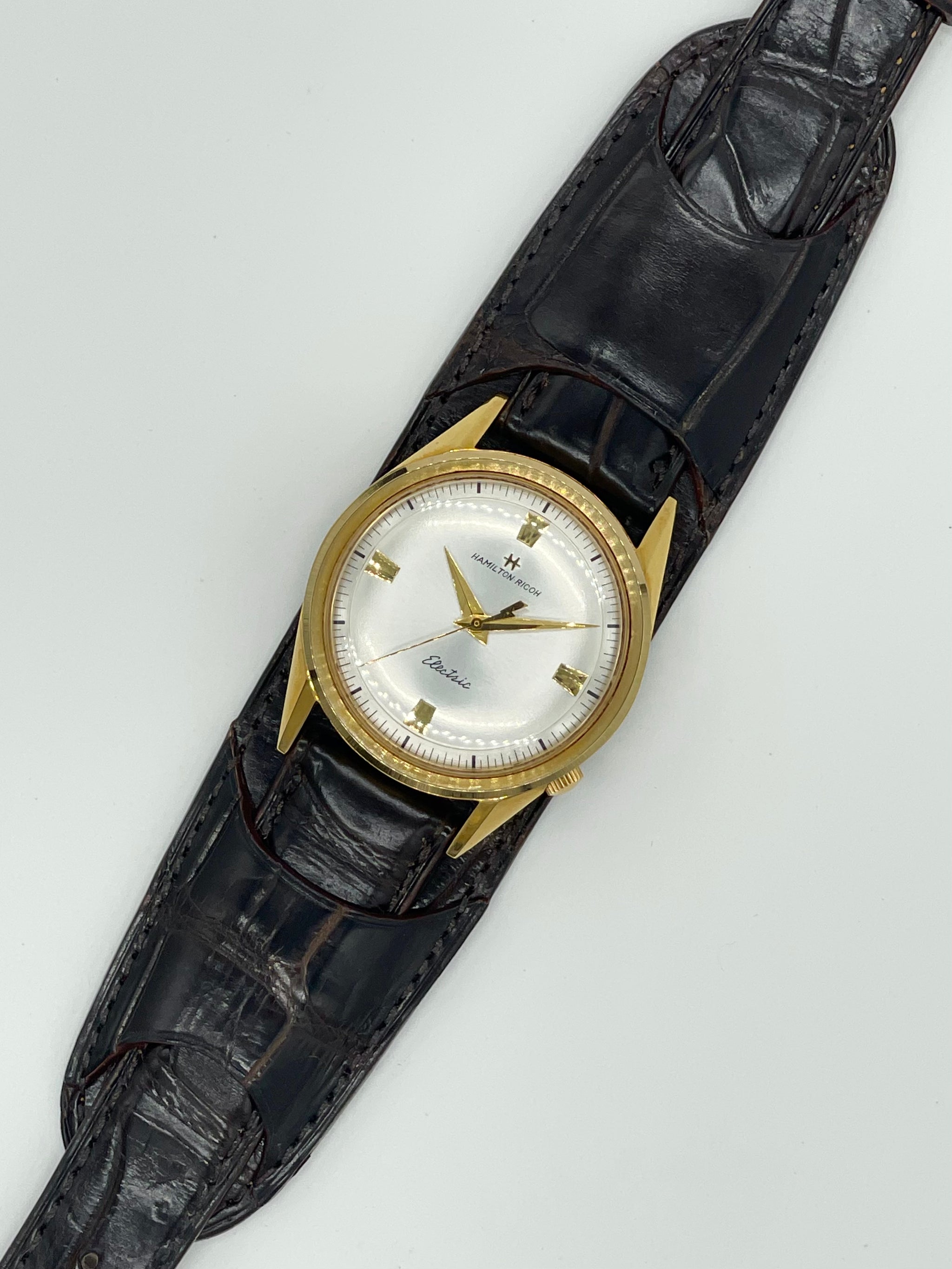 【時計/WATCH】ハミルトン・リコー エレクトリック 電磁テンプ Cal.555E 1960年代製 「エベレスト」ストラップ – 松下庵