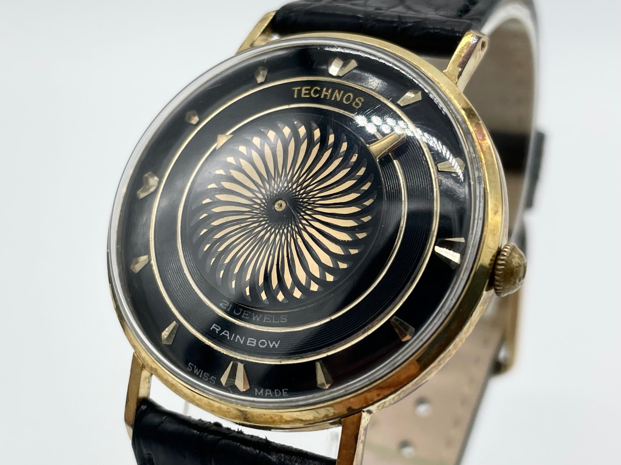 【時計/WATCH】テクノス レインボー 万華鏡文字盤 手巻き Cal.ETA2398 1960年代製