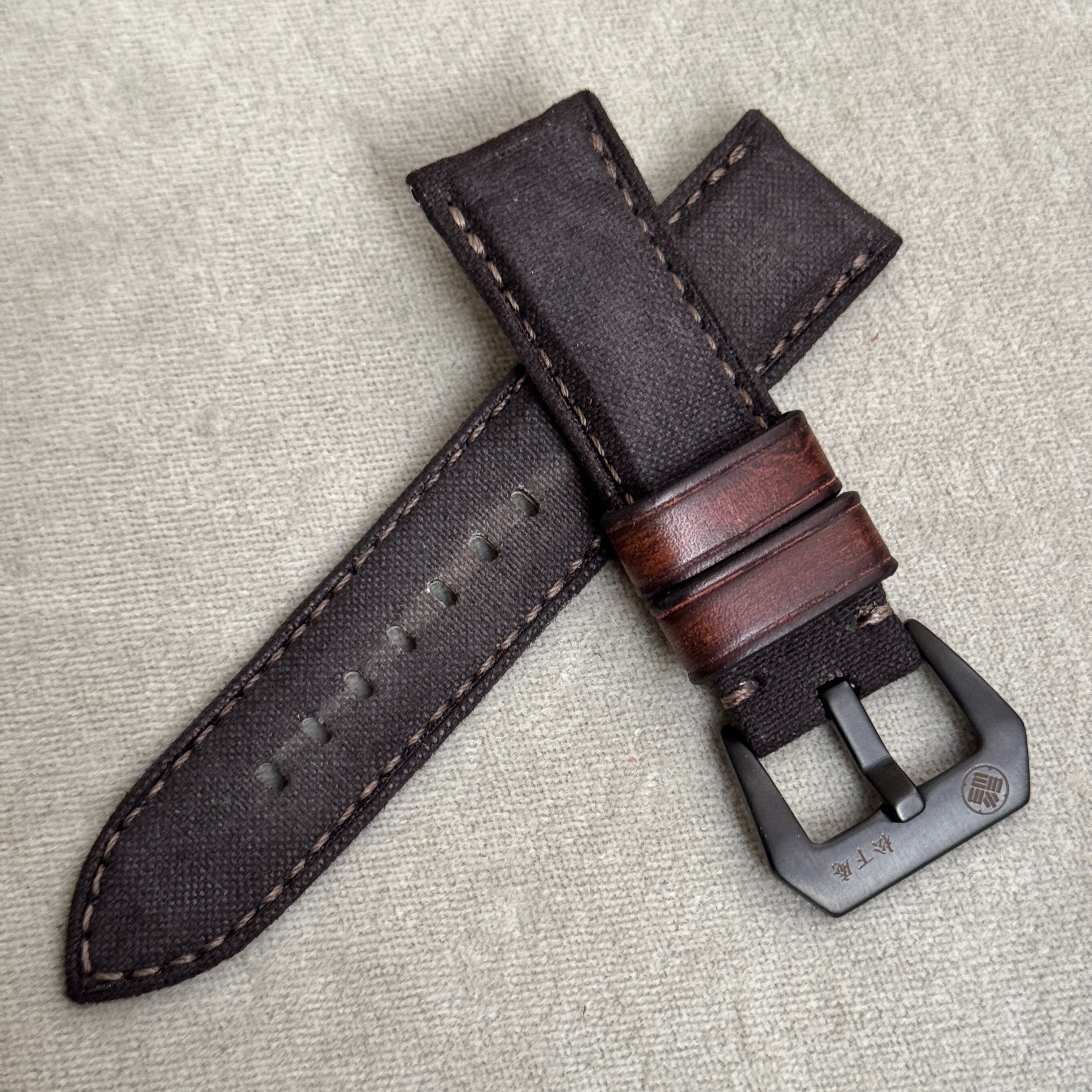 松下庵 レザーストラップ 26mm ブラック 厚革 大型時計向け 松下庵 レザーストラップ 26mm ブラック 厚革 大型時計向け 松下