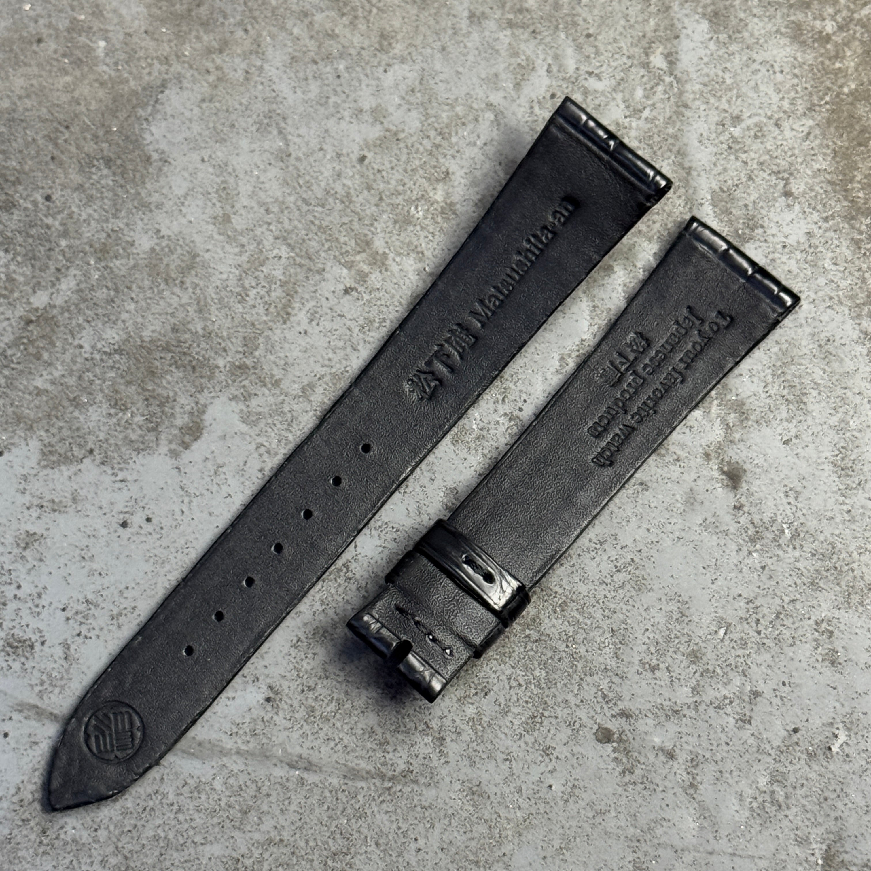 18-14mm 松下庵　ブラッククロコ クロコダイル｜マットブラック｜薄型フラット｜ヘリ返し｜18-14mm – 松下庵