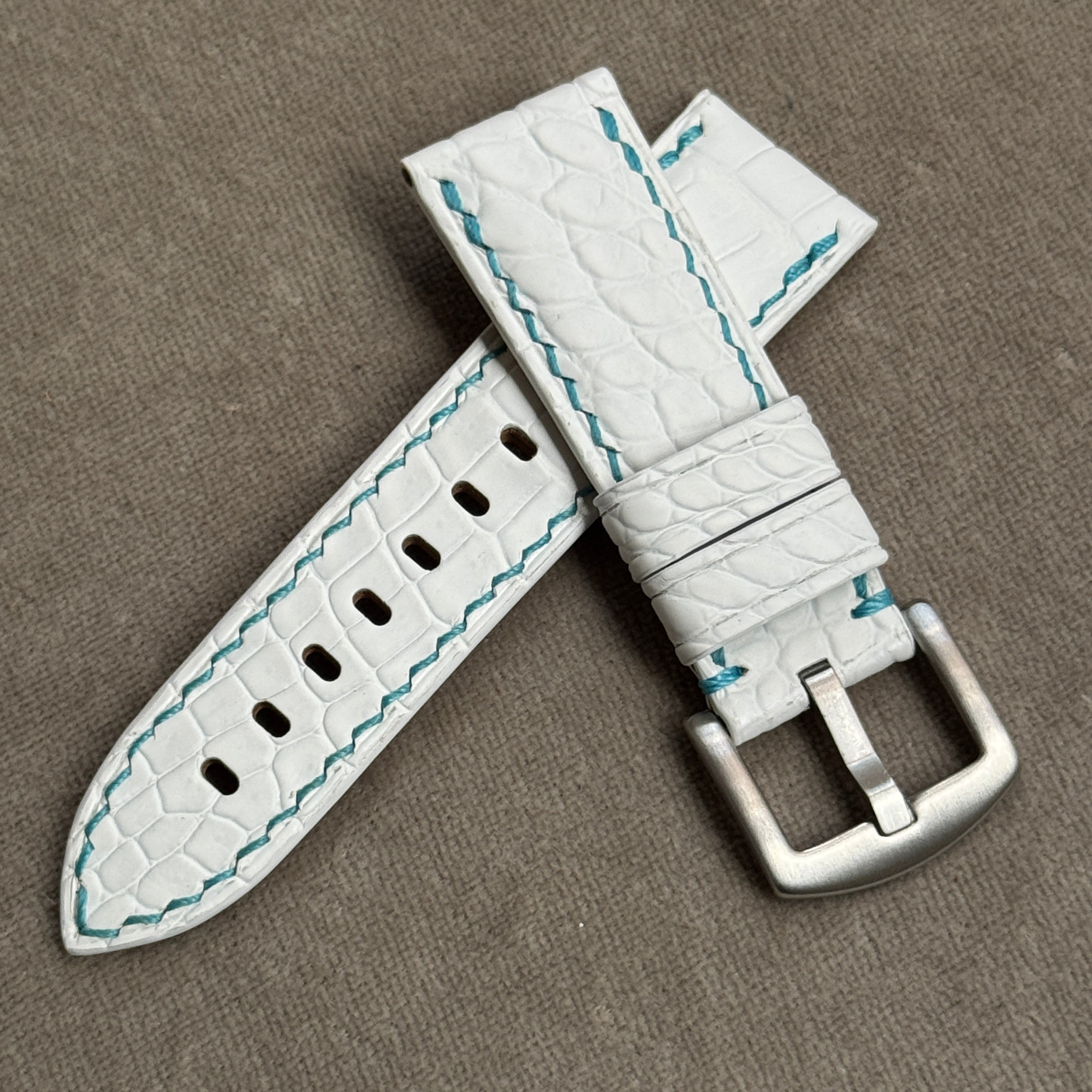 クロコダイル｜マットホワイト｜ショートサイズ｜22-20mm – 松下庵