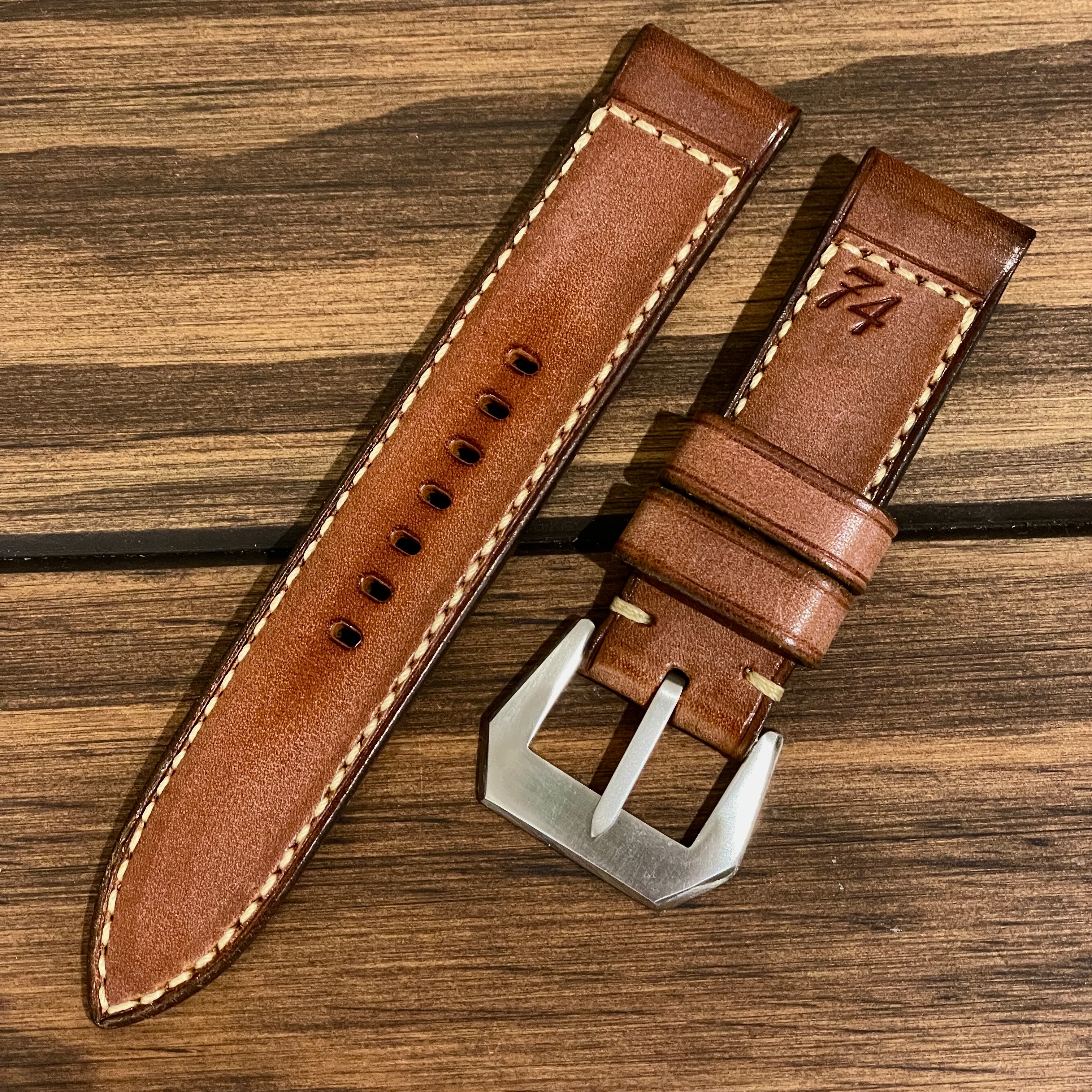 松下庵】M74 STRAP VINTAGE BROWN 24mm - 時計