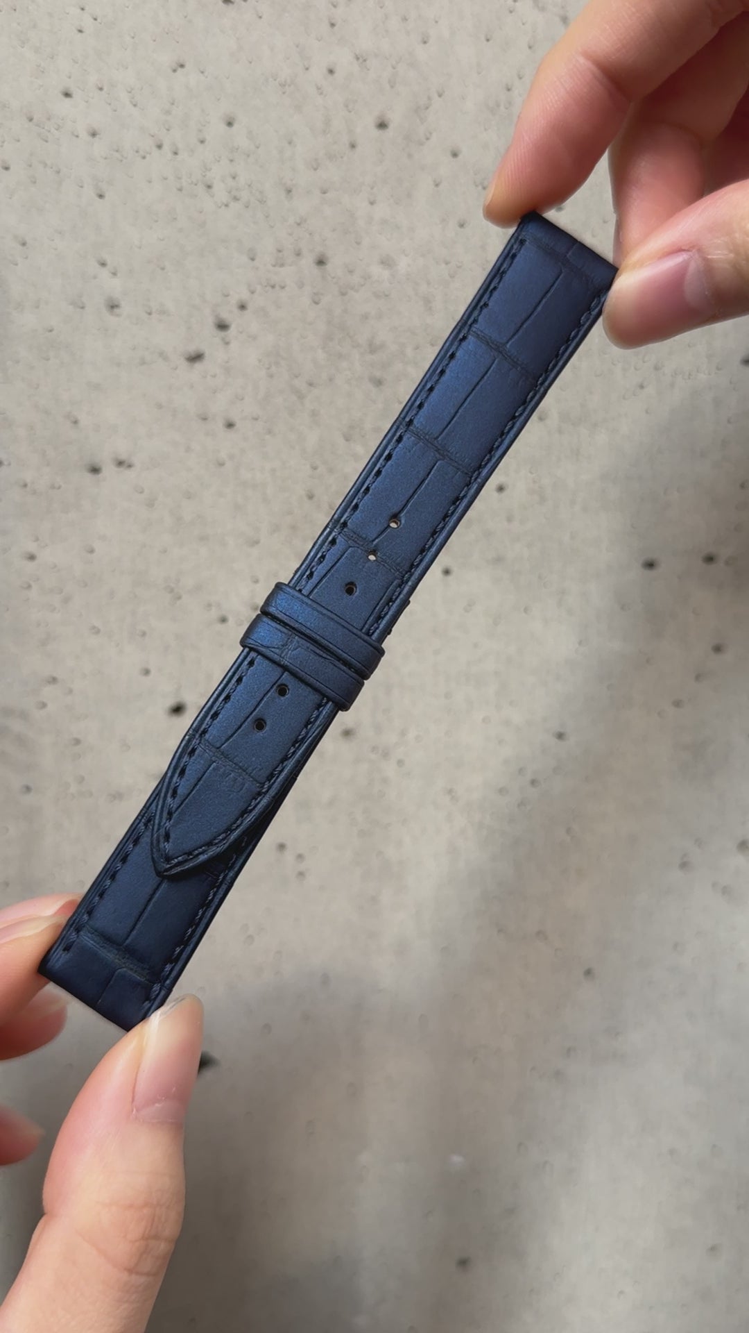 極美品✨謹製【松下庵】クロコ台座ベルト　マットダークネイビーラグ幅20ミリ 極美品✨謹製【松下庵】クロコ台座ベルト マットダークネイビー